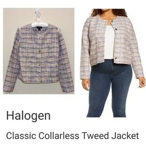 Halogen Classic Tweed Pink Jacket